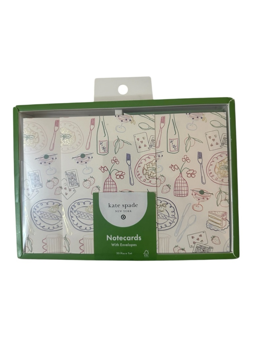 Kate Spade X Target  Notecards With Envelopes 20 Piece Set Dinner‎ Theme. NWT